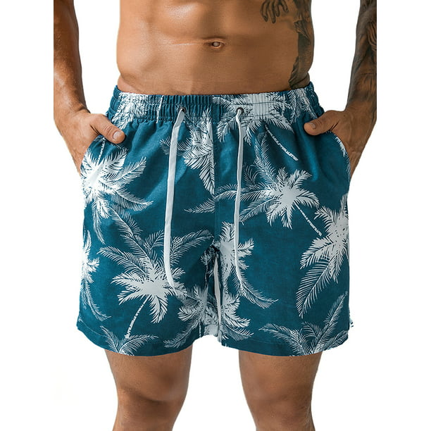 Sunshine Green Cactus Mens Beach Shorts Elastic Waist Pockets Lightweight Swimming Board Short Quick Dry Short Trunks 